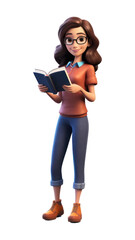 Fototapeta premium PNG Reading glasses cartoon female.