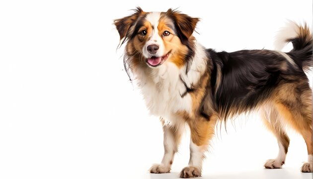 Aidi dog standing on white background, AI Generated