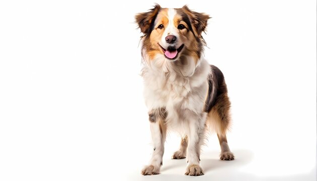 Aidi dog standing on white background, AI Generated