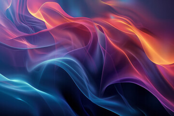 Obraz premium Abstract forms with flowing lines and luminous gradients in digital art,