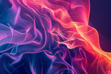 Obraz premium Abstract forms with flowing lines and luminous gradients in digital art,