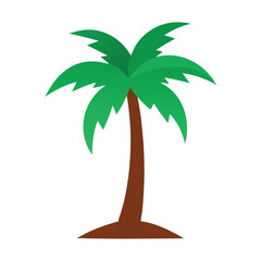 Palms tree flat vector illustration on white background