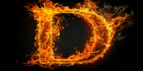 Fototapeta premium Fire alphabet letter 