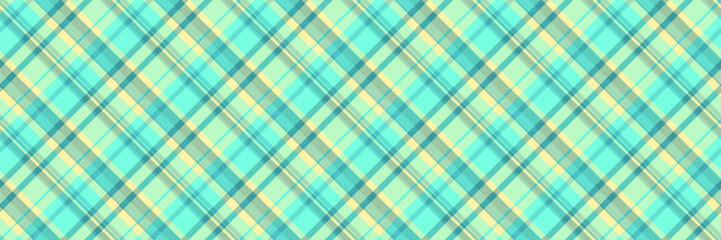 Random plaid check fabric, isolation texture pattern vector. Collection seamless background textile tartan in teal and light colors.