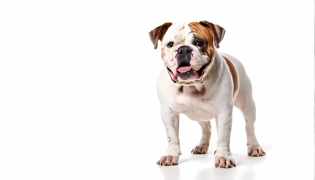 Alapaha blue blood bulldog standing on white background, AI Generated