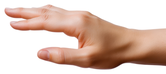 PNG A Beauty female hand finger white background gesturing.