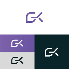 GK ,KG letter logo design template elements. Modern abstract digital alphabet letter logo.