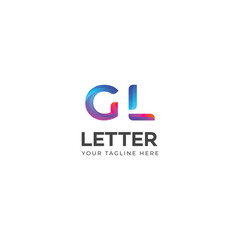 3D GL, LG letter logo design template elements. Modern abstract digital alphabet letter logo.