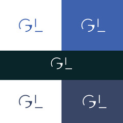 GL, LG letter logo design template elements. Modern abstract digital alphabet letter logo.