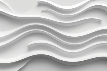 Fototapeta premium Abstract white wavy lines on monochrome background