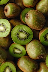 Fototapeta premium Sweet and Juicy Kiwis Captured Up Close in Natural Light