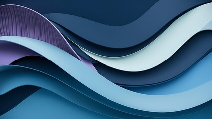 Fototapeta premium Abstract wallpaper created from Blue 3D Undulating lines. Colorful 3D Render