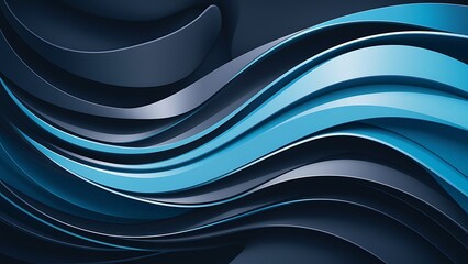 Obraz premium Abstract wallpaper created from Blue 3D Undulating lines. Colorful 3D Render