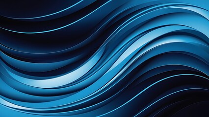 Obraz premium Abstract wallpaper created from Blue 3D Undulating lines. Colorful 3D Render
