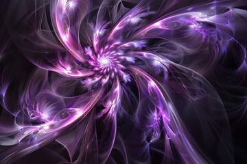 Fototapeta premium Ethereal purple abstract fractal art for modern backgrounds