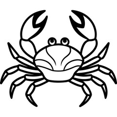 crab  anime line art vector illustration