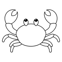 crab  anime line art vector illustration