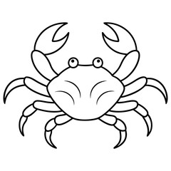 crab  anime line art vector illustration