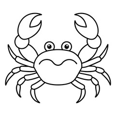 crab  anime line art vector illustration