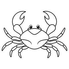 crab  anime line art vector illustration