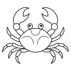 crab  anime line art vector illustration