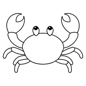 recommend clip art: crab  anime line art vector illustration