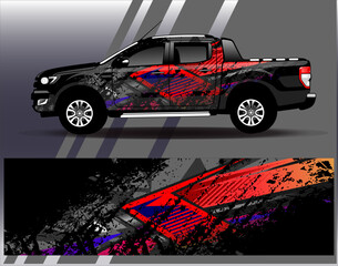 Car wrap design vector.Graphic abstract stripe racing background designs for vehicle, rally, race, adventure and car racing livery