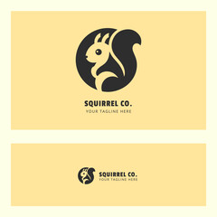 Simple elegant squirrel silhouette logo design