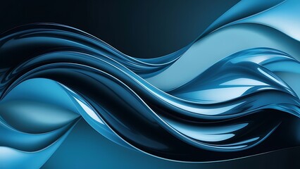 Obraz premium Abstract wallpaper created from Blue 3D Undulating lines. Colorful 3D Render
