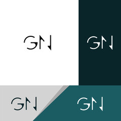 GN, NG letter logo design template elements. Modern abstract digital alphabet letter logo.