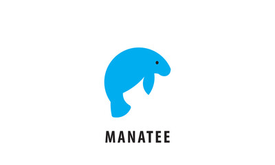 Manatee logo design, manatee logo design template,sea wildlife,Sea Lions Flat Icon