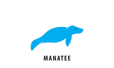 Manatee logo design, manatee logo design template,sea wildlife,Sea Lions Flat Icon