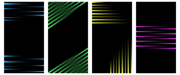 Abstract Gradient Poster Background Vector Set. A minimalist cover template with a bright perspective of a collection of geometric shapes. Perfect design for social media, cover, banner, flyer