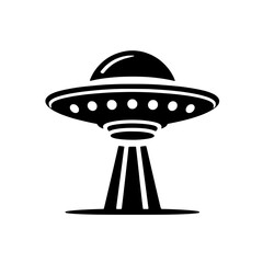 UFO flying saucer logo vector illustration isolated on white background