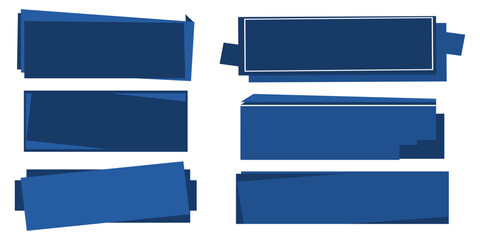 Fototapeta premium Set of blue banner or headline signs isolated on white background vector illustration. 