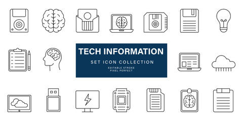 Fototapeta premium Tech Information icon set