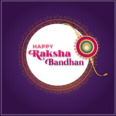 Happy Raksha Bandhan illustration design with beautiful Rakhi , Raksha Bandhan greetings for social media post.