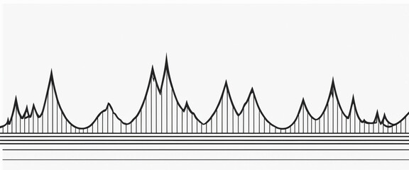  Line wave music sound one noise audio frequency icon signal podcast radio soundwave waveform volume art hand. Acoustic line music logo recording voice wave doodle sketch abstract. Vector illustration