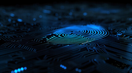 Glowing fingerprint.