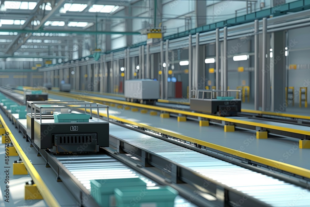 Poster automated guided vehicles. generative ai