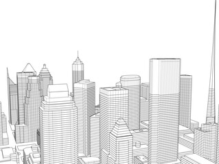 Naklejka premium city architecture vector 3d illustration