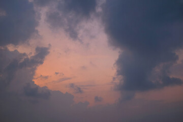 The atmosphere of the evening sky before sunset on a beach in Tegal