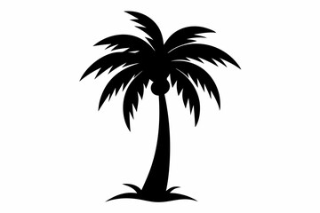 Obraz premium Palm tree Silhouette, set of black silhouettes of a palm tree, silhouette of a palm tree isolated 