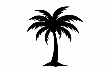 Obraz premium Palm tree Silhouette, set of black silhouettes of a palm tree, silhouette of a palm tree isolated 