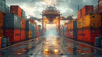containers at night