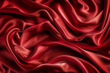 Obraz premium Luxurious red silk fabric texture with elegant waves
