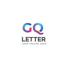 3D GQ, QG letter logo design template elements. Modern abstract digital alphabet letter logo.