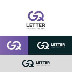 GQ, QG letter logo design template elements. Modern abstract digital alphabet letter logo.