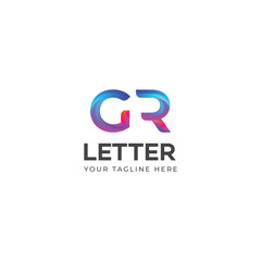 3D GR, RG letter logo design template elements. Modern abstract digital alphabet letter logo.