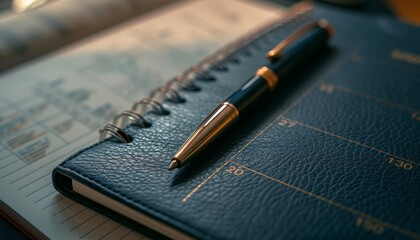 Fototapeta premium High quality image of calendar page, pen, and pocket planner for efficient organization